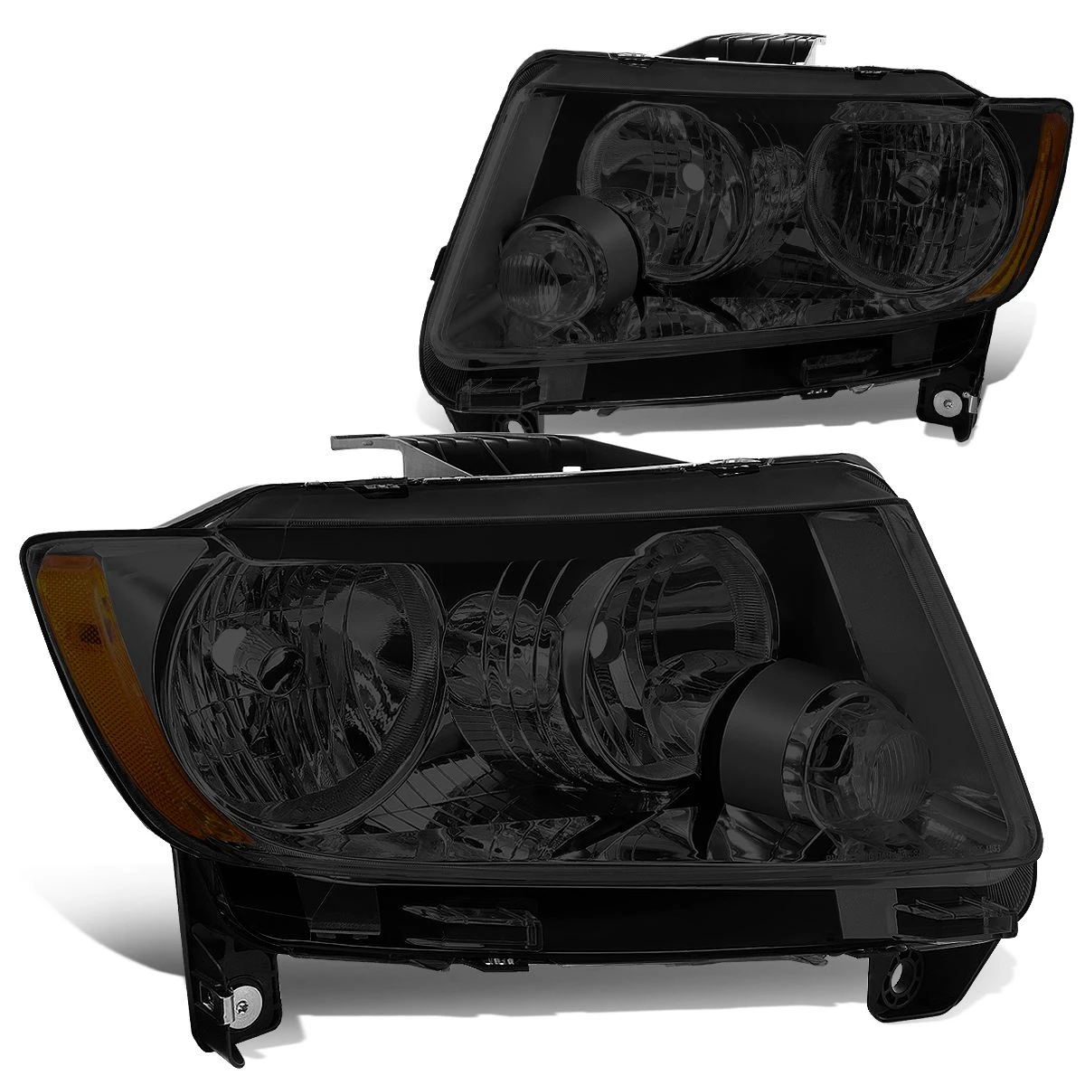 11-13 Jeep Grand Cherokee WK2 OE-Style Replacement Headlights - Smoked / Amber 2 11-13 Jeep Grand Cherokee WK2 OE-Style Replacement Headlights - Smoked / Amber - Image 2