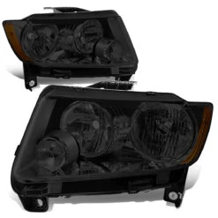 11-13 Jeep Grand Cherokee WK2 OE-Style Replacement Headlights - Smoked / Amber 11 11-13 Jeep Grand Cherokee WK2 OE-Style Replacement Headlights - Smoked / Amber -High-Efficiency Car Light Store 11 13 jeep grand cherokee wk2 oe style replacement headlights smoked amber 106