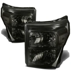 11-15 Ford F250 F350 F450 Superduty Replacement Crystal Headlights - Smoked Clear