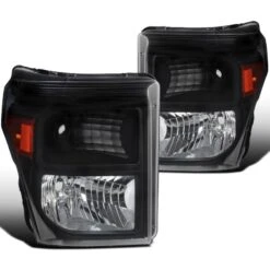 11-16 Ford F250 F350 F450 F550 SuperDuty Black Headlights