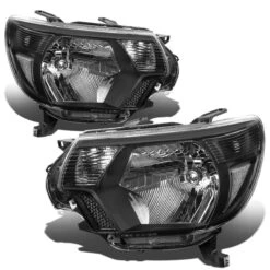 12-15 Toyota Tacoma Euro Crystal Replace Headlights - Black Clear