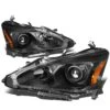 13-15 Nissan Altima [Halogen Model Only] OE-Style Replacement Headlights - Black / Amber