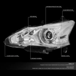 13-15 Nissan Altima [Halogen Model Only] OE-Style Replacement Headlights - Chrome / Clear -High-Efficiency Car Light Store 13 15 nissan altima halogen model only oe style replacement headlights chrome clear 125