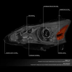13-15 Nissan Altima [Halogen Model Only] OE-Style Replacement Headlights - Smoked / Amber -High-Efficiency Car Light Store 13 15 nissan altima halogen model only oe style replacement headlights smoked amber 126