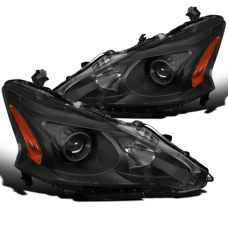 13-15 Nissan Altima Sedan Crystal Clear Lens Projector Headlights - Black 1 13-15 Nissan Altima Sedan Crystal Clear Lens Projector Headlights - Black