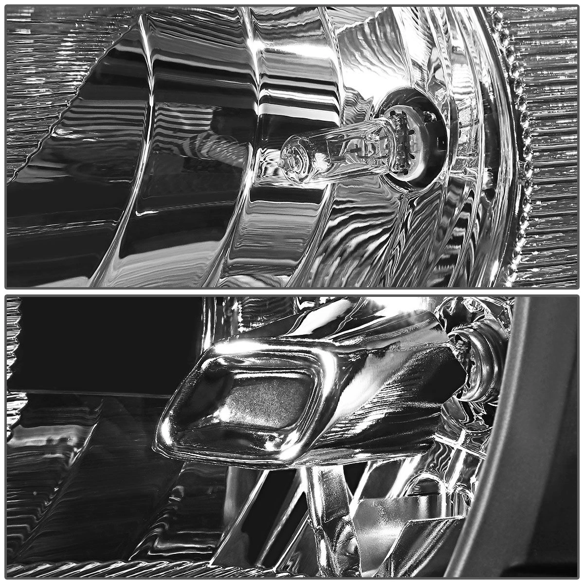 13-16 Ford Escape OE-Style Replacement Headlight - Black / Clear 4 13-16 Ford Escape OE-Style Replacement Headlight - Black / Clear - Image 4