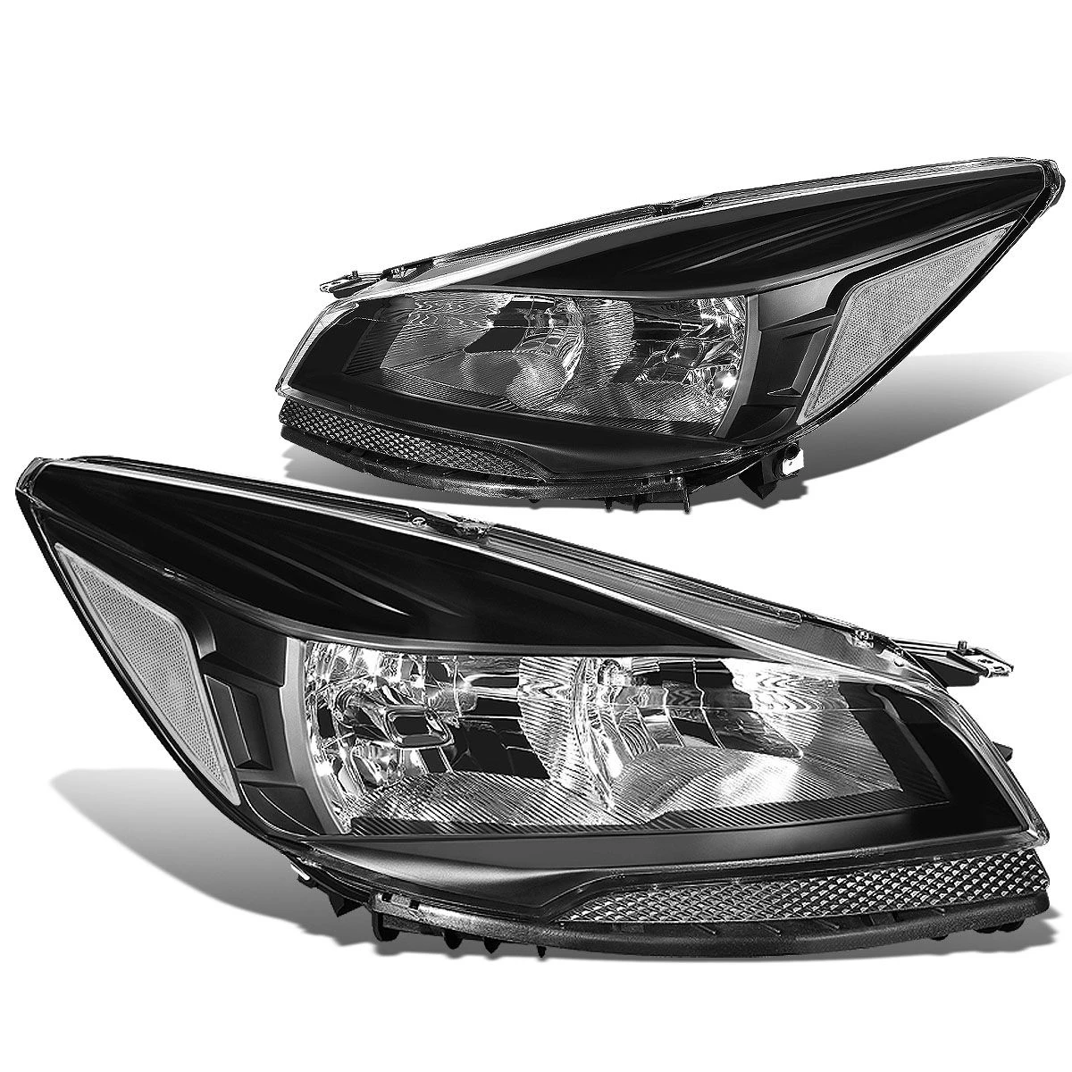13-16 Ford Escape OE-Style Replacement Headlight - Black / Clear 2 13-16 Ford Escape OE-Style Replacement Headlight - Black / Clear - Image 2
