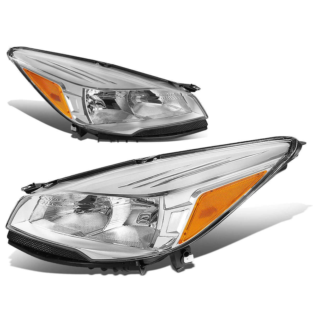 13-16 Ford Escape OE-Style Replacement Headlight - Chrome / Amber 3 13-16 Ford Escape OE-Style Replacement Headlight - Chrome / Amber - Image 3