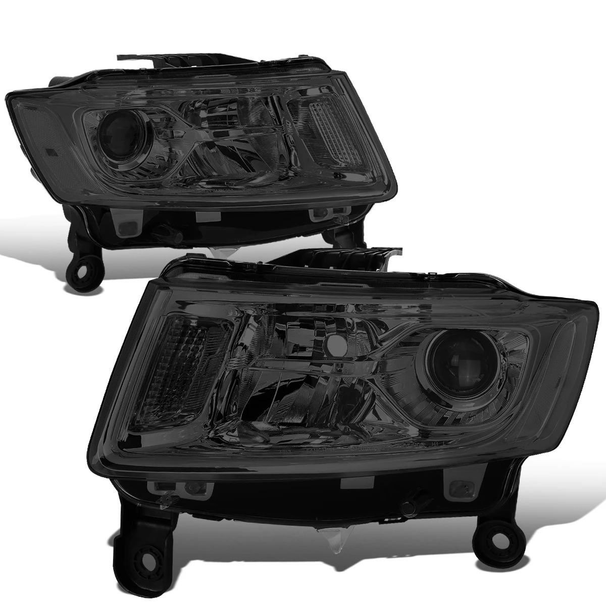 14-16 Jeep Grand Cherokee OE-Style Replacement Headlights Projector - Smoked / Clear 3 14-16 Jeep Grand Cherokee OE-Style Replacement Headlights Projector - Smoked / Clear - Image 3