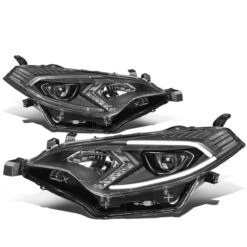 14-16 Toyota Corolla Sedan Pair LED DRL Projector Headlight / Lamps (Black Housing / Clear Corner)