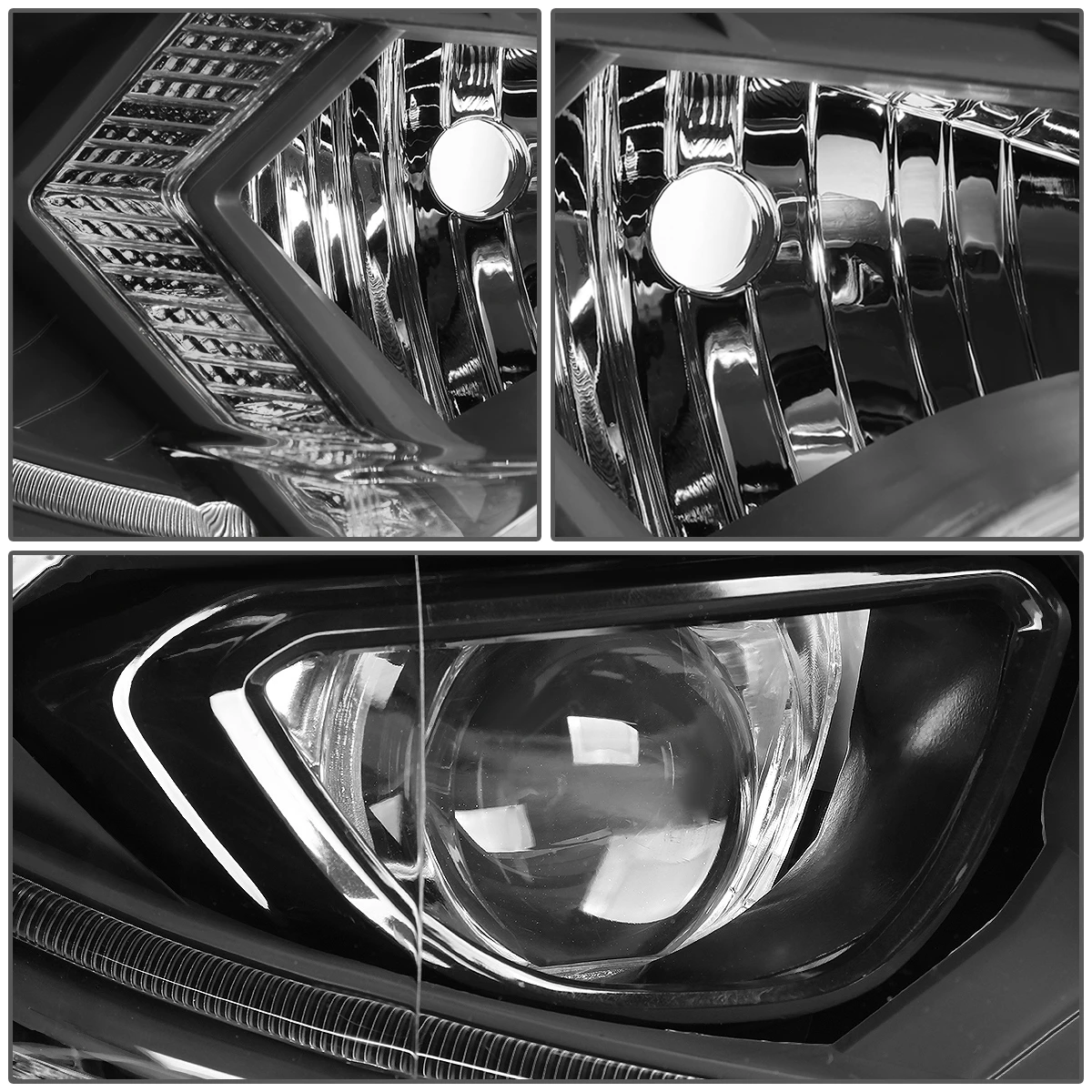 14-16 Toyota Corolla Sedan Pair LED DRL Projector Headlight / Lamps (Black Housing / Clear Corner) 7 14-16 Toyota Corolla Sedan Pair LED DRL Projector Headlight / Lamps (Black Housing / Clear Corner) - Image 7