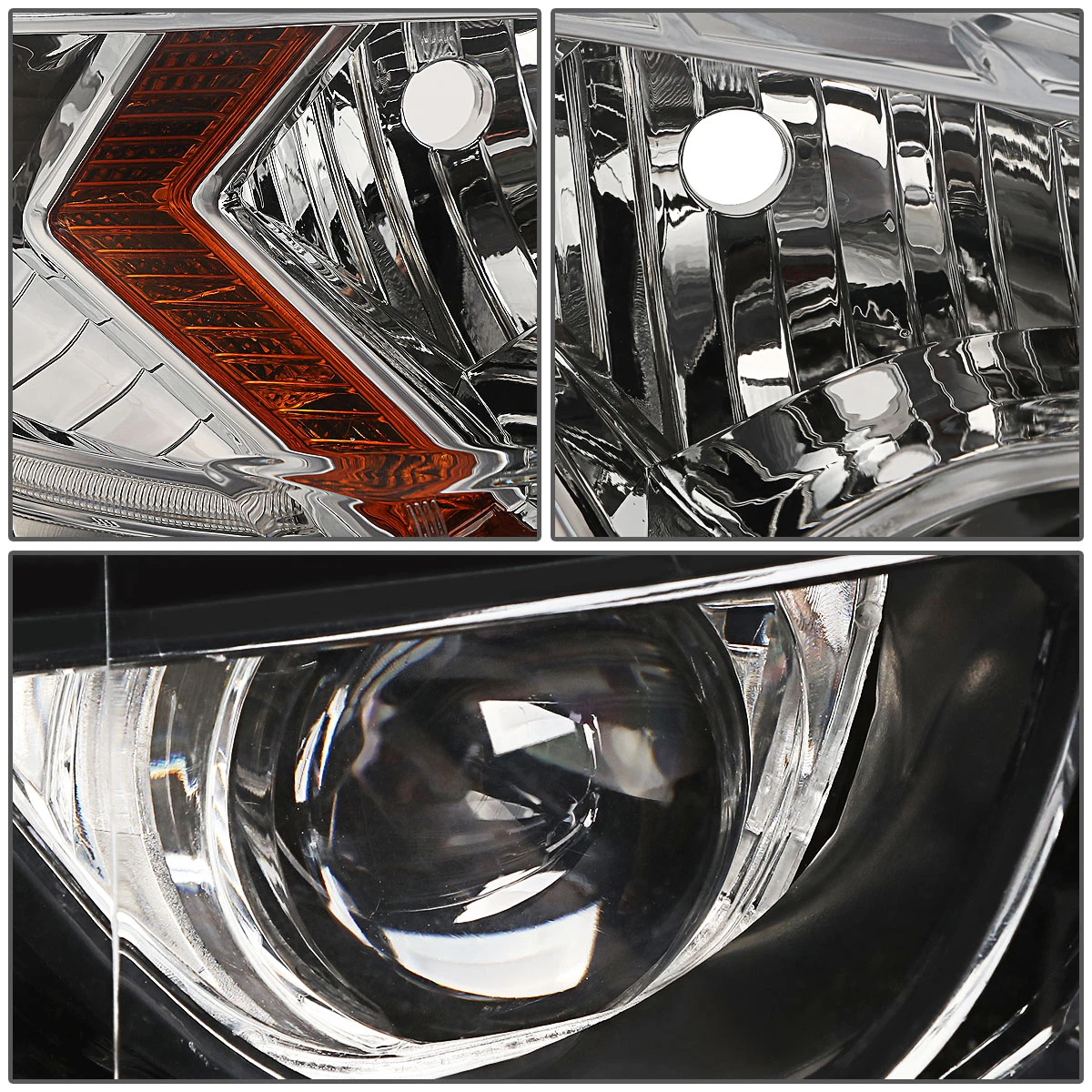 14-16 Toyota Corolla Sedan Pair LED DRL Projector Headlight / Lamps (Chrome Housing / Amber Corner) 7 14-16 Toyota Corolla Sedan Pair LED DRL Projector Headlight / Lamps (Chrome Housing / Amber Corner) - Image 7
