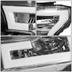 15-17 Ford F150 LED DRL Tube Euro Headlights - Chrome Amber -High-Efficiency Car Light Store 15 17 ford f150 led drl tube euro headlights chrome amber 101