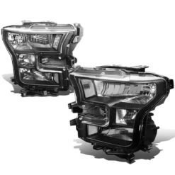 15-17 Ford F150 OE-Style Replacement Crystal Headlights - Black / Clear