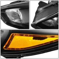 15-18 Ford Focus [Halogen Model] Replace Crystal Headlights - Black / Amber -High-Efficiency Car Light Store 15 17 ford focus halogen model replace crystal headlights black amber 126