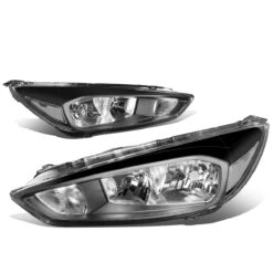15-18 Ford Focus [Halogen Model] Replace Crystal Headlights - Black / Clear -High-Efficiency Car Light Store 15 17 ford focus halogen model replace crystal headlights black clear 142