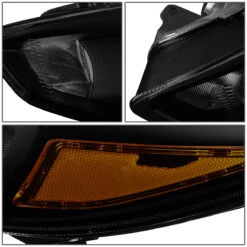 HID Combo 15-17 Ford Focus [Halogen Model] Replace Crystal Headlights - Black Smoked / Amber -High-Efficiency Car Light Store 15 17 ford focus halogen model replace crystal headlights black smoked amber 129 1