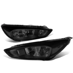 15-18 Ford Focus [Halogen Model] Replace Crystal Headlights - Black Smoked / Clear