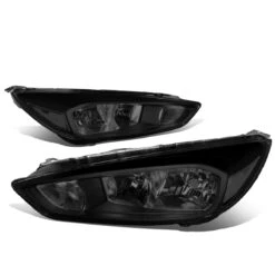 15-18 Ford Focus [Halogen Model] Replace Crystal Headlights - Black Smoked / Clear -High-Efficiency Car Light Store 15 17 ford focus halogen model replace crystal headlights black smoked clear 145