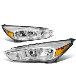 15-18 Ford Focus [Halogen Model] Replace Crystal Headlights - Chrome / Amber
