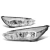 15-18 Ford Focus [Halogen Model] Replace Crystal Headlights - Chrome / Clear