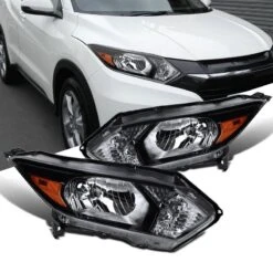16-18 Honda HR-V Crystal Halogen Headlights - Black
