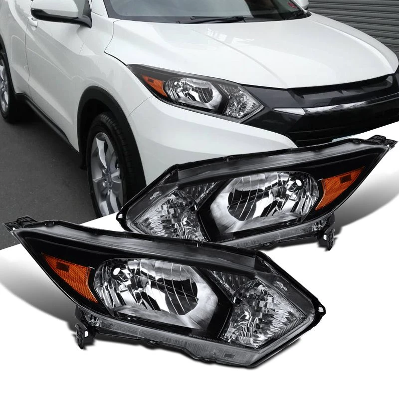 16-18 Honda HR-V Crystal Halogen Headlights - Black 1 16-18 Honda HR-V Crystal Halogen Headlights - Black