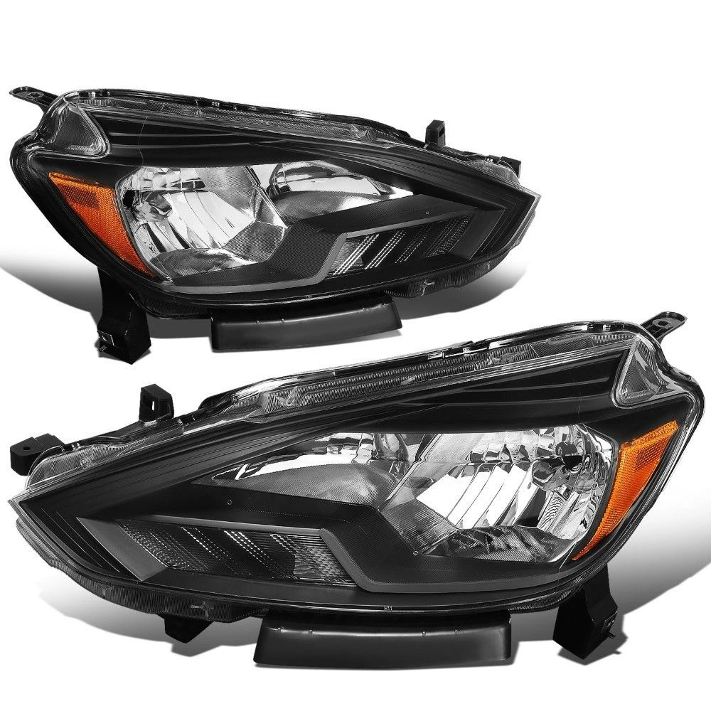 16-18 Nissan Sentra Factory Style Black Housing Amber Headlights 1 16-18 Nissan Sentra Factory Style Black Housing Amber Headlights
