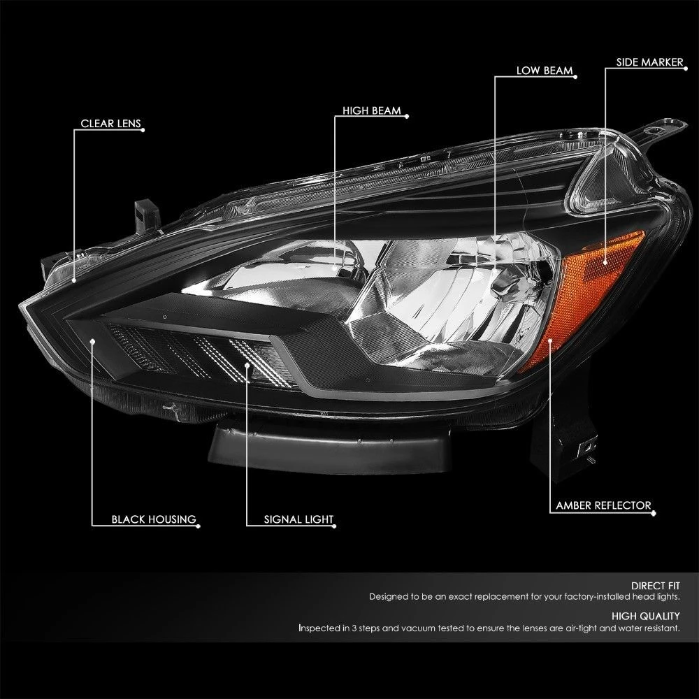 16-18 Nissan Sentra Factory Style Black Housing Amber Headlights 2 16-18 Nissan Sentra Factory Style Black Housing Amber Headlights - Image 2