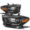 16-22 Toyota Tacoma OE-Style Projector Headlights - Black / Amber