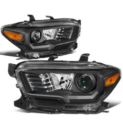 16-22 Toyota Tacoma OE-Style Projector Headlights - Black / Amber -High-Efficiency Car Light Store 16 19 toyota tacoma oe style projector headlights black amber 41