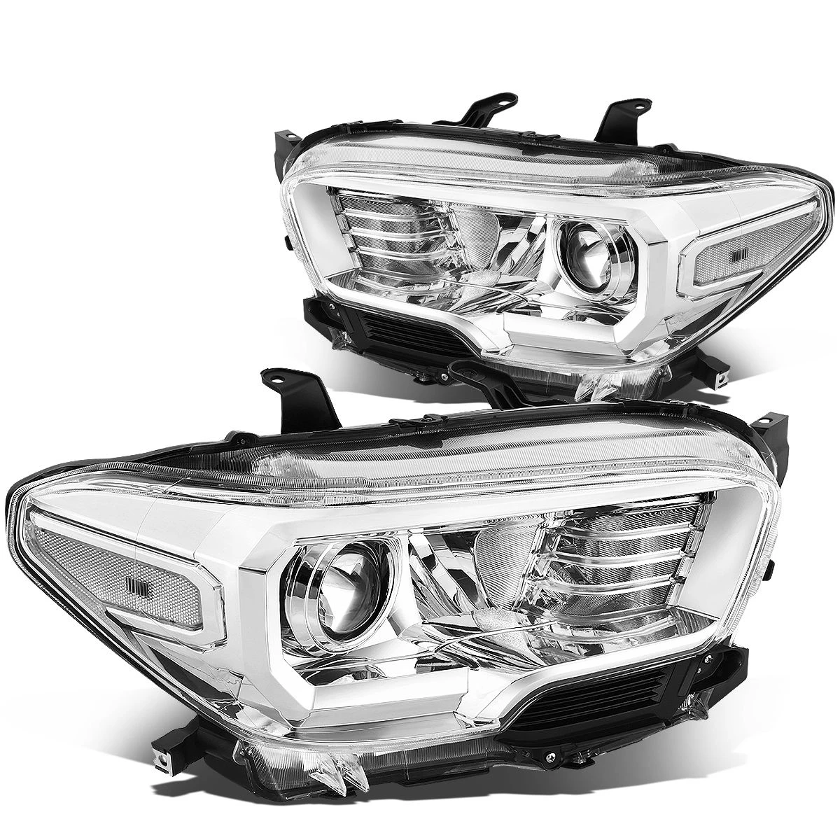 16-22 Toyota Tacoma OE-Style Projector Headlights - Chrome / Clear 2 16-22 Toyota Tacoma OE-Style Projector Headlights - Chrome / Clear - Image 2