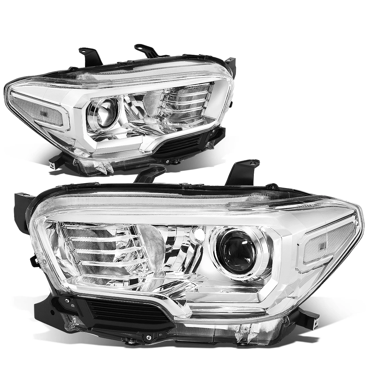16-22 Toyota Tacoma OE-Style Projector Headlights - Chrome / Clear 3 16-22 Toyota Tacoma OE-Style Projector Headlights - Chrome / Clear - Image 3