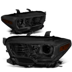 16-22 Toyota Tacoma OE-Style Projector Headlights - Smoked / Amber -High-Efficiency Car Light Store 16 19 toyota tacoma oe style projector headlights smoked amber 41