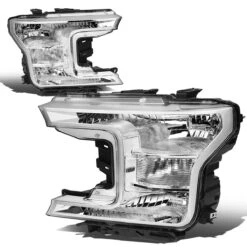 2018-2020 Ford F150 Chrome Housing Clear Side Front Headlights Replacement