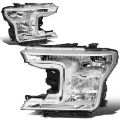 2018-2020 Ford F150 Chrome Housing Clear Side Front Headlights Replacement -High-Efficiency Car Light Store 18 19 ford f150 chrome housing clear side front headlights replacement 152