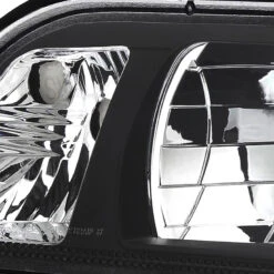 1987-1993 Ford Mustang 1-Piece Euro Crystal Headlights - Black -High-Efficiency Car Light Store 1987 1993 ford mustang 1 piece euro crystal headlights black 178