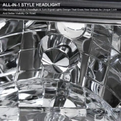 1987-1993 Ford Mustang 1PC Headlights + Corner Set - Chrome -High-Efficiency Car Light Store 1987 1993 ford mustang 1pc headlights corner set chrome 117
