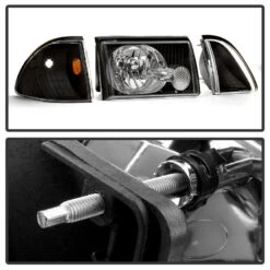 1987-1993 Ford Mustang 6Pcs Crystal Headlights - Black -High-Efficiency Car Light Store 1987 1993 ford mustang 6pcs crystal headlights black 138