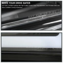 1994-1998 GMC C/K Sierra / Yukon Reflector Headlights W/ LED Running Light Tube - Black Housing -High-Efficiency Car Light Store 1994 1998 gmc c k sierra yukon reflector headlights w led running light tube black housing 31