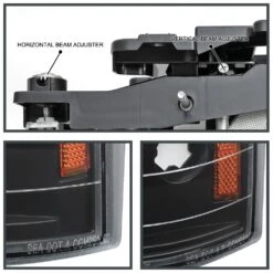 1994-1998 GMC C/K Sierra / Yukon Reflector Headlights W/ LED Running Light Tube - Black Housing -High-Efficiency Car Light Store 1994 1998 gmc c k sierra yukon reflector headlights w led running light tube black housing 34