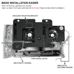 1994-1998 GMC C/K Sierra / Yukon Reflector Headlights W/ LED Running Light Tube - Chrome Housing W/ Smoked Lens 11 1994-1998 GMC C/K Sierra / Yukon Reflector Headlights W/ LED Running Light Tube - Chrome Housing W/ Smoked Lens -High-Efficiency Car Light Store 1994 1998 gmc c k sierra yukon reflector headlights w led running light tube chrome housing w smoked lens 19