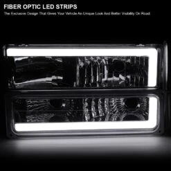 1994-1998 GMC C/K Sierra / Yukon Reflector Headlights W/ LED Running Light Tube - Chrome Housing W/ Smoked Lens 12 1994-1998 GMC C/K Sierra / Yukon Reflector Headlights W/ LED Running Light Tube - Chrome Housing W/ Smoked Lens -High-Efficiency Car Light Store 1994 1998 gmc c k sierra yukon reflector headlights w led running light tube chrome housing w smoked lens 22