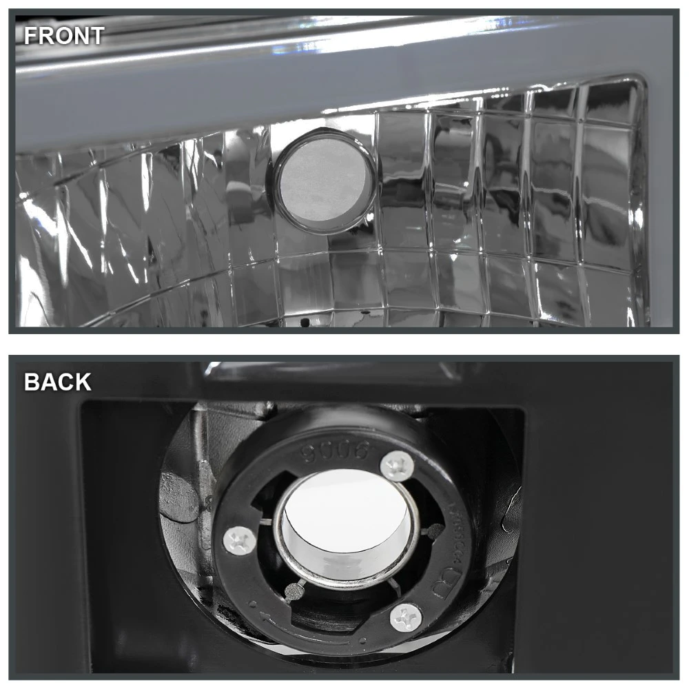 1994-1998 GMC C/K Sierra / Yukon Reflector Headlights W/ LED Running Light Tube - Chrome Housing W/ Smoked Lens 5 1994-1998 GMC C/K Sierra / Yukon Reflector Headlights W/ LED Running Light Tube - Chrome Housing W/ Smoked Lens - Image 5