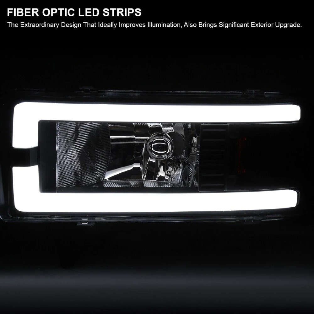 1994-2001 Dodge Ram 1500 2500 3500 LED Tube Reflector Headlights - Black Housing 4 1994-2001 Dodge Ram 1500 2500 3500 LED Tube Reflector Headlights - Black Housing - Image 4