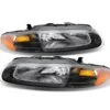 1996-2000 Chrysler Sebring Convertible Replacement Crystal Headlights - Black