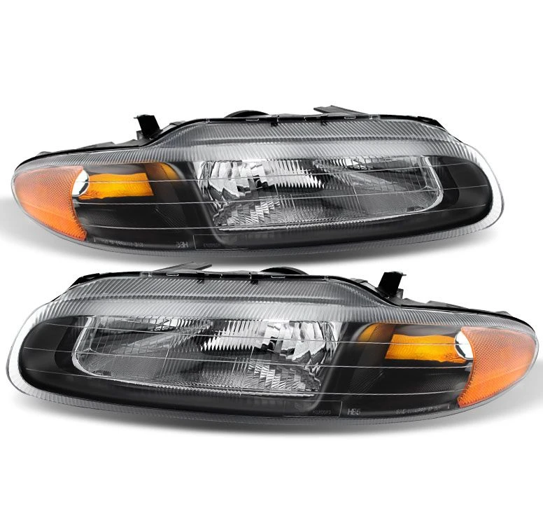 1996-2000 Chrysler Sebring Convertible Replacement Crystal Headlights - Black 1 1996-2000 Chrysler Sebring Convertible Replacement Crystal Headlights - Black