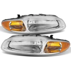 1996-2000 Chrysler Sebring Convertible Replacement Crystal Headlights - Chrome