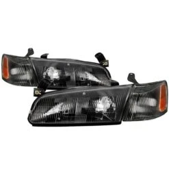 1997-1999 Toyota Camry Headlights Headlamps W/Corner Lights Black