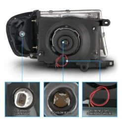 1997-2000 Toyota Tacoma 4WD Only LED C Light Bar Headlights Set - Chrome -High-Efficiency Car Light Store 1997 2000 toyota tacoma 2wd led c light bar headlights set chrome 62